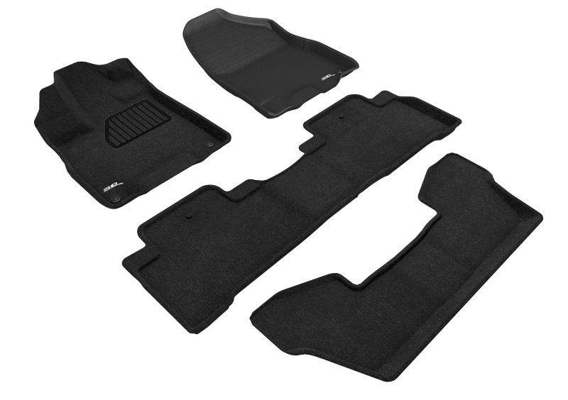 Acura MDX Floor Mats - Front, Rear and Third Row - 3D MAXpider - ELEGANT - Black - `17-`20 Acura MDX Floor Mats - Front, Rear and Third Row - 3D MAXpider - ELEGANT - Black - `17-`20
